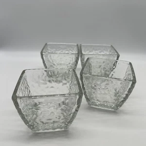 4 Ciotole Disaronno Quadrate Increspate Vetro Italiano Caramelle Noci Snack - Foto 1 di 9