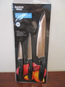 Sharper Image Bronze Titanium Coated 3-piece Knife Set, Chef, Boning, Parer - Picture 1 of 2