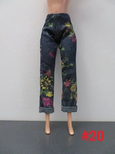for Barbie Flower Blue Jean Denim Pants Outfit Fashion doll Clothing #20 - Picture 1 of 3