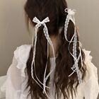 2Pcs/Set Ribbons Hair Clip Bowknot Clamp Clip Kawii Hairpins  Braided