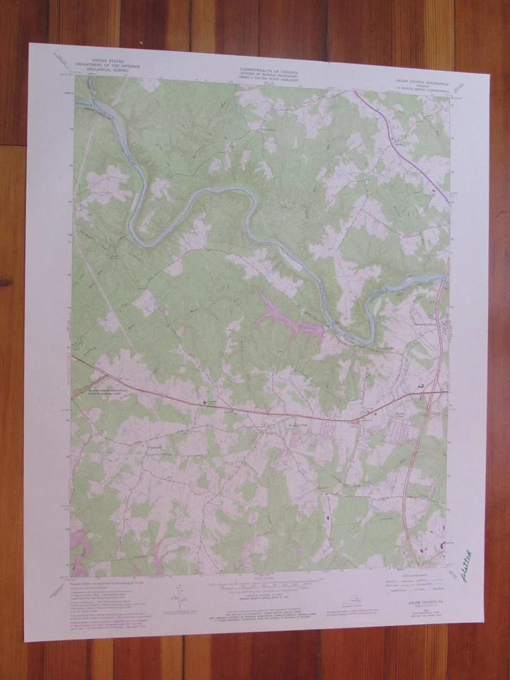Salem Church Virginia 1978 Original Vintage USGS Topo Map Foto 1 de 1