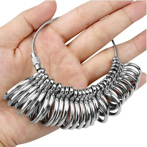 Ring Sizer Measuring Tool Set Metal Finger Sizing Gauge Women Men Wedding New - Picture 1 of 11