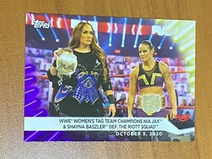 2021 Topps WWE Women's Division Purple Base Card #80 Nia JAX / S. BASZLER #'d/99 - Picture 1 of 2