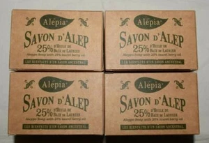 4 X 190g Traditional Alepo Olive Soaps 25% Laurel Oil Savon d'Alep Soap Siria - Picture 1 of 5