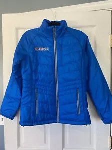 Bright Blue Women’s Gurnee Cutter And Buck Zip SZ Large Puffy Jacket - Picture 1 of 12
