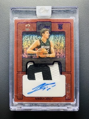 2022-23 Panini One And One Nikola Jovic Rookie RC Purple Patch Auto RPA /35 - Image 1 of 2