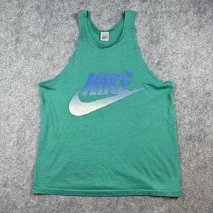 Canotta Nike vintage anni 80 TShirt uomo XL blu teal made in USA cotone/poliestere usata in ottime condizioni - Foto 1 di 13