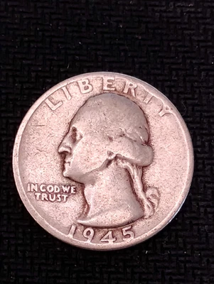 1945-S Washington Quarter 25 cents United States 25C in VG condition L#1144 - Image 1 of 2
