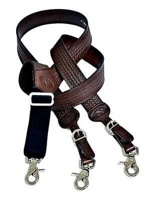 Nocona Western Suspenders Mens Tough Galluse Weave Chocolate N8512402 - Image 1 of 4