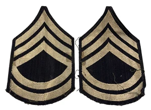 Original WWII U.S. ARMY TECHNICAL SERGEANT Rayon & Cotton CHEVRONS PATCH WW2 - Picture 1 of 2