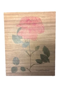 Rosa Centifolia Hand Painted Rose Plaque Sign Painting 11" x 14" x 1 1/2" - Picture 1 of 7