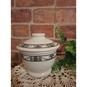 Vintage McNicol Restaurant Ware schwarz Blumen Zuckerdose mit Deckel, Kaffeebar - Bild 1 von 10