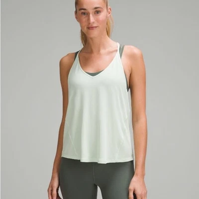 lululemon Modal-Silk Yoga Tank Top  Green Women’s 10 Running Workout — 第 1/4 张图片