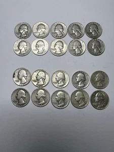 20 of 1951 Washington Quarters 90% Silver Circulated - Picture 1 of 2