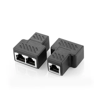 Adaptateur répartiteur Ethernet compact pour double connexion RJ45 à la maison - Photo 1/32