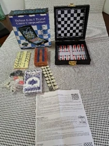 Deluxe 6 in 1 Travel Game Compendium, Case, Chess, Cribbage, Dominoes, Cards... - Picture 1 of 18