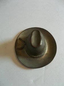 SILVER PLATED ASHTRAY COWBOY HAT - JAPAN - Picture 1 of 2