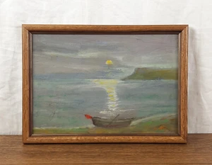 Meereslandschaft mit Boot, Öl Seelandschaft, Vintage Öl, ukrainischer Künstler Morozov - Bild 1 von 10