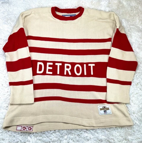 Official Detroit Red Wings Vintage Heritage CCM Sweater Mens Size 2XL Cover