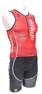 Panache skratch LABS Sleeveless Triathlon Kit Men SMALL Red Black Singlet Shorts - Picture 1 of 6