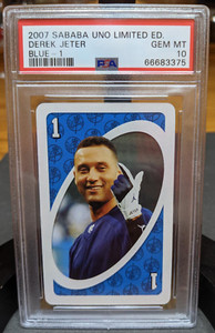 DEREK JETER - 2007 SABABA UNO CARD LIMITED ED. "BLUE 1" - PSA 10 (DE30)