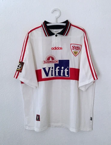 VfB STUTTGART 1995/97 Adidas Home Football Shirt 2XL Mens Vintage Soccer Jersey Cover