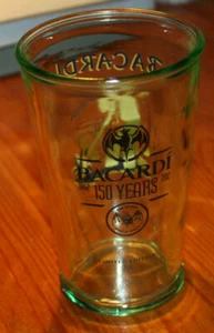 BACARDI RUM 150 YEARs - Limited edition 3/4 GREEN Glass Tumbler 0,2 ml - Picture 1 of 7