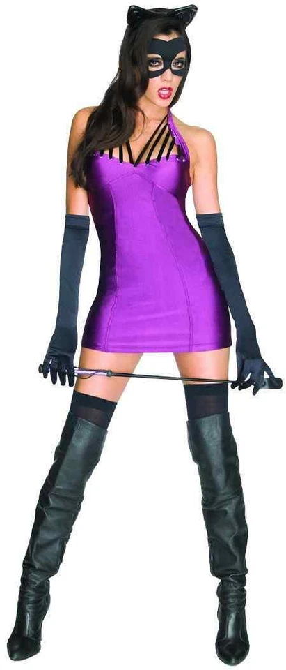 Rubies DC Comics Super Villians Purple Black Cat Woman Costume Dress Adult XS 0