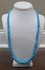 Vintage Sterling Silver 925 Graduated Turquoise Stone  24' Necklace