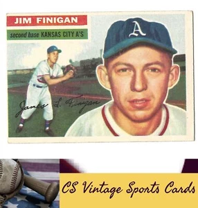 1956 Topps #22a Jim Finigan espalda gris - Imagen 1 de 2