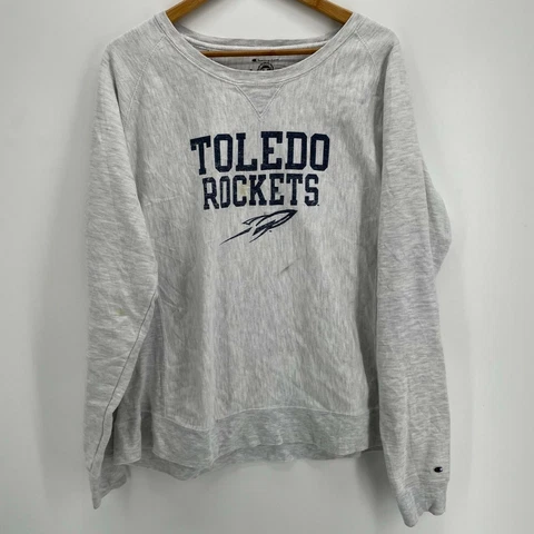 Champion Sweatshirt Women's 2XL Gray Reverse Weave Toledo Rockets Crew Neck Cover