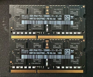 Apple Mac 8GB(2x4GB) DDR3 PC3-12800S-11-11-F3 Hynix HMT351S6CFR8C-PB NA AA - Picture 1 of 2