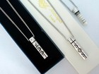 SOS NECKLACE/PENDANT MEDICAL ALERT/INFORMATION/STAINLESS STEEL TALISMAN. SILVER