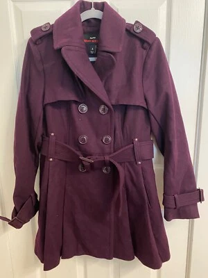 Nuevo Abrigo Miss Sixty Mezcla Lana Púrpura - Para Mujer Talla Grande Doble Pecho Cinturón Foto 1 de 4