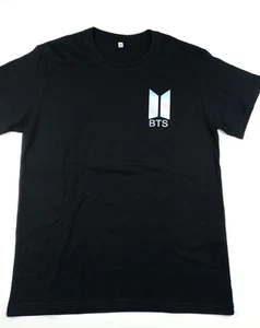 BTS T-Shirt Size Medium Men's Ring Spun Fan Favorite Graphic Tee Black w/Logo - Picture 1 of 6