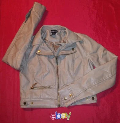Chaqueta de poliuretano Wet Seal para mujer Jr talla M CAPPUCCINO BRONCEADO ¡NUEVA! Foto 1 de 4