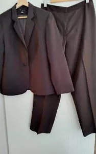 DOLINA WOMENS METALLIC BROWN LINEN BLEND PANTS SUIT SIZE 12 - Picture 1 of 14