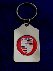 1 Sided Metal Porsche Key Ring Key Chain Accessory Crest Fob - Picture 1 of 6