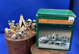 Vintage Flambro Native American Nativity Set w/ box Ceramic READ - Picture 1 of 14