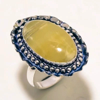 Handgefertigter ethnischer Modeschmuck Ring aus gelber Spitze Achat Edelstein... - Bild 1 von 4