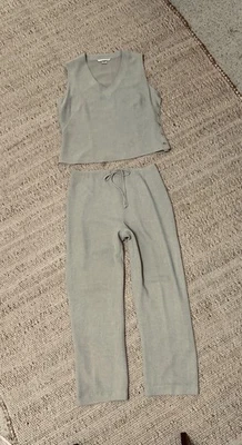 Traje pantalón sin mangas y pantalones con cordón talla 10 Peter Nygard Collection 2 piezas Foto 1 de 4