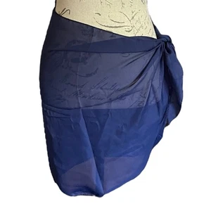 Blue Semi Sheer Women's Short Sarong Beach Swim Pool Cover Up One Size4. - Picture 1 of 3