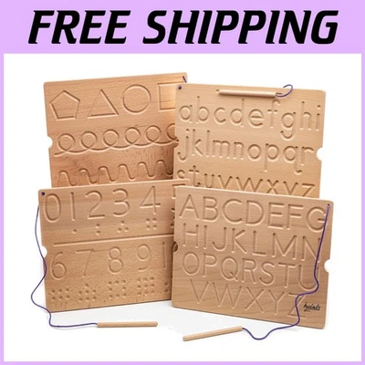 木质字母跟踪板-学龄前学习工具套装 — 第 1/4 张图片
