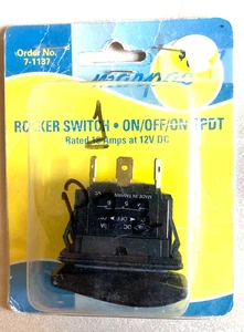 Marpac Rocker Switch Black Face 3 Pos On/Off/On SPDT 7-1137 - Picture 1 of 2