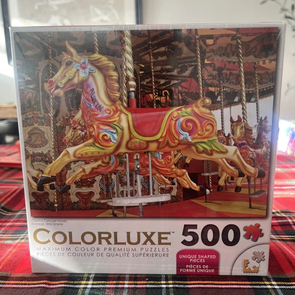 Rompecabezas Colorluxe 500 Piezas - Coloridos Caballos Carrusel Nuevo En Caja Foto 1 de 1