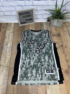 Rare Adidas NBA San Antonio Spurs Manu Ginobili Camo Basketball Jersey Large - Picture 1 of 8