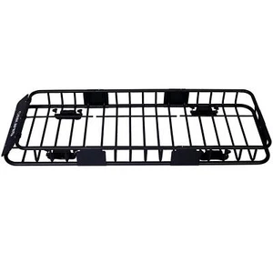 Rooftop Cargo Carrier Basket 64 Inch Black Steel Roof Rack for Vehicles - Picture 1 of 12