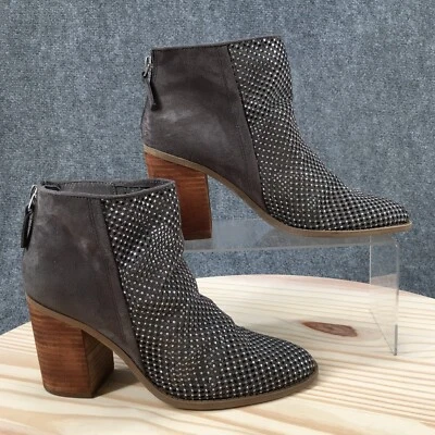 Steve Maddens Boots Womens 8.5M Mochaa Casual Zip Ankle Bootie Gray Fabric Heels - Image 1 of 4