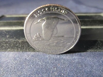 2018-P CLAD Quarter BLOCK ISLAND RI Mint State  BU  MATTE FINISH - Image 1 of 3