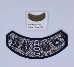 2014 Harley Davidson Owners Group Membership HOG Rocker Jacket Patch And Pin - Picture 1 of 4